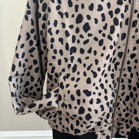 AMPERSAND AVE Leopard Print Bomber Jacket Size Medium - Picture 4 of 7